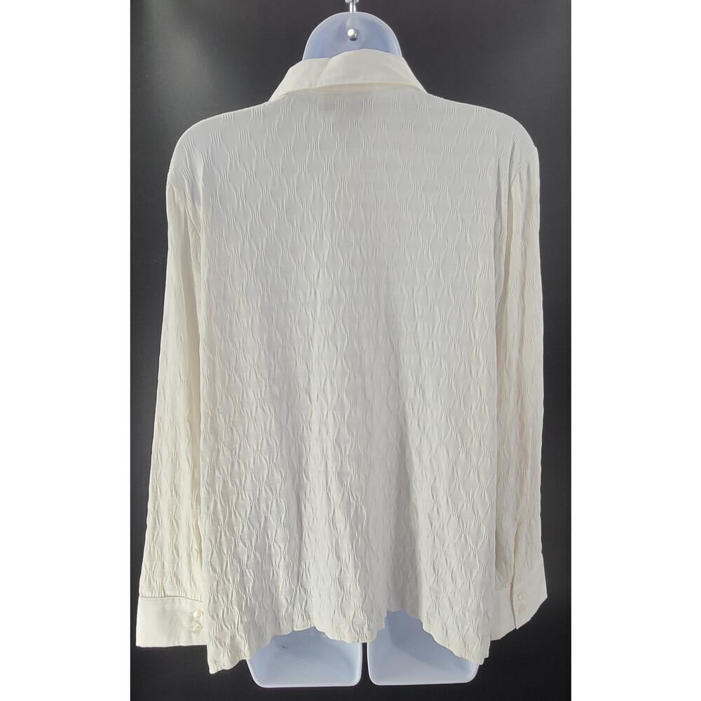 Lane Bryant women's design blouse white NWT Sz 18/20 Office career church formal - Picture 2 of 9
